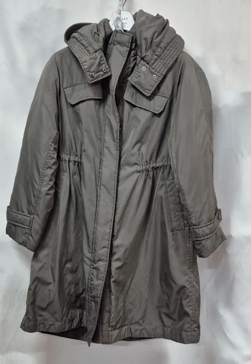 ヴェラウォン レディース フード ロング マウンテンパーカー アウター カーキ 100