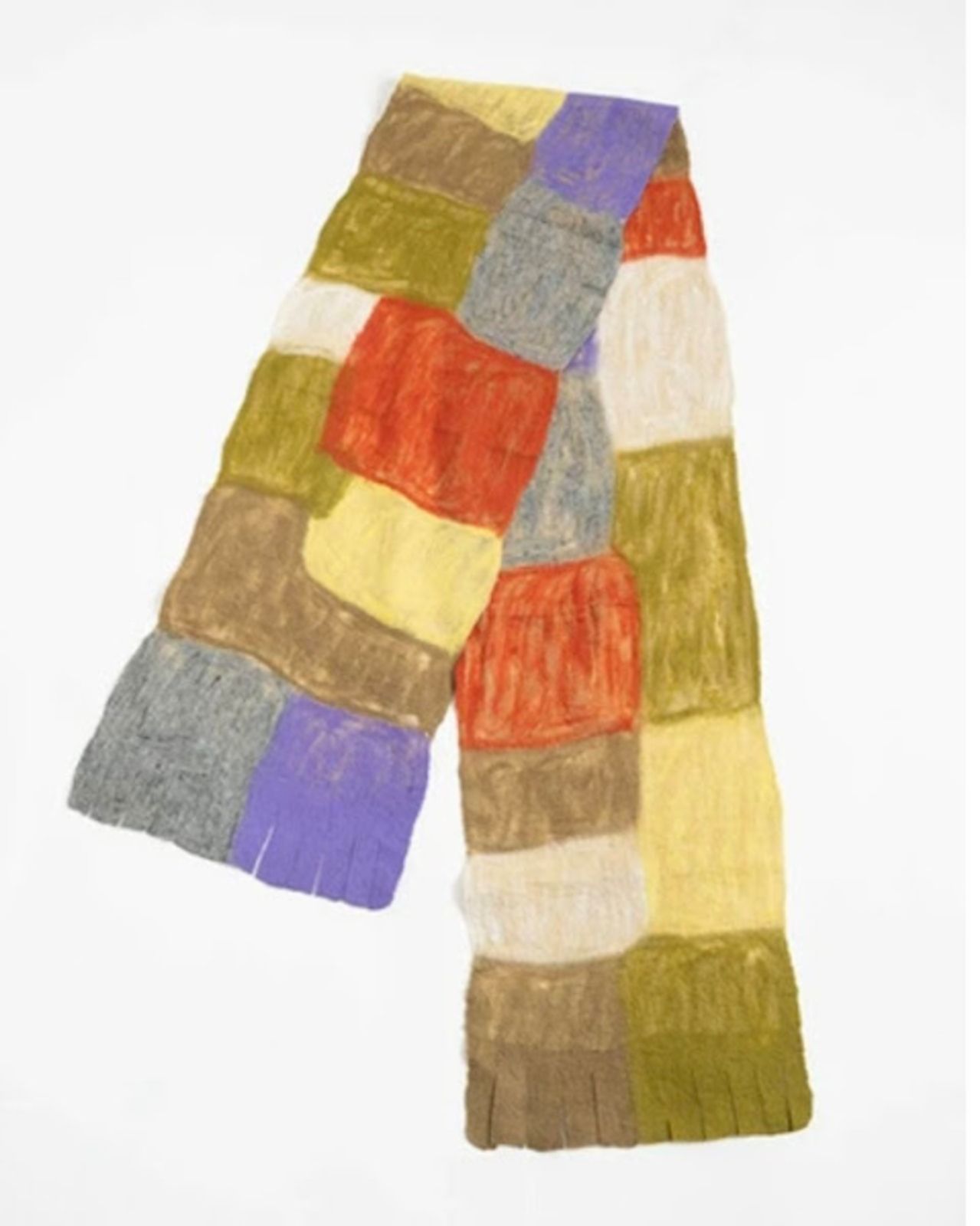 akane マフラー レディース メンズ 秋 冬 おしゃれ ニット ウール 40代 50代 60代 マルチカラー キミドリ ベージュ イエロー パープル