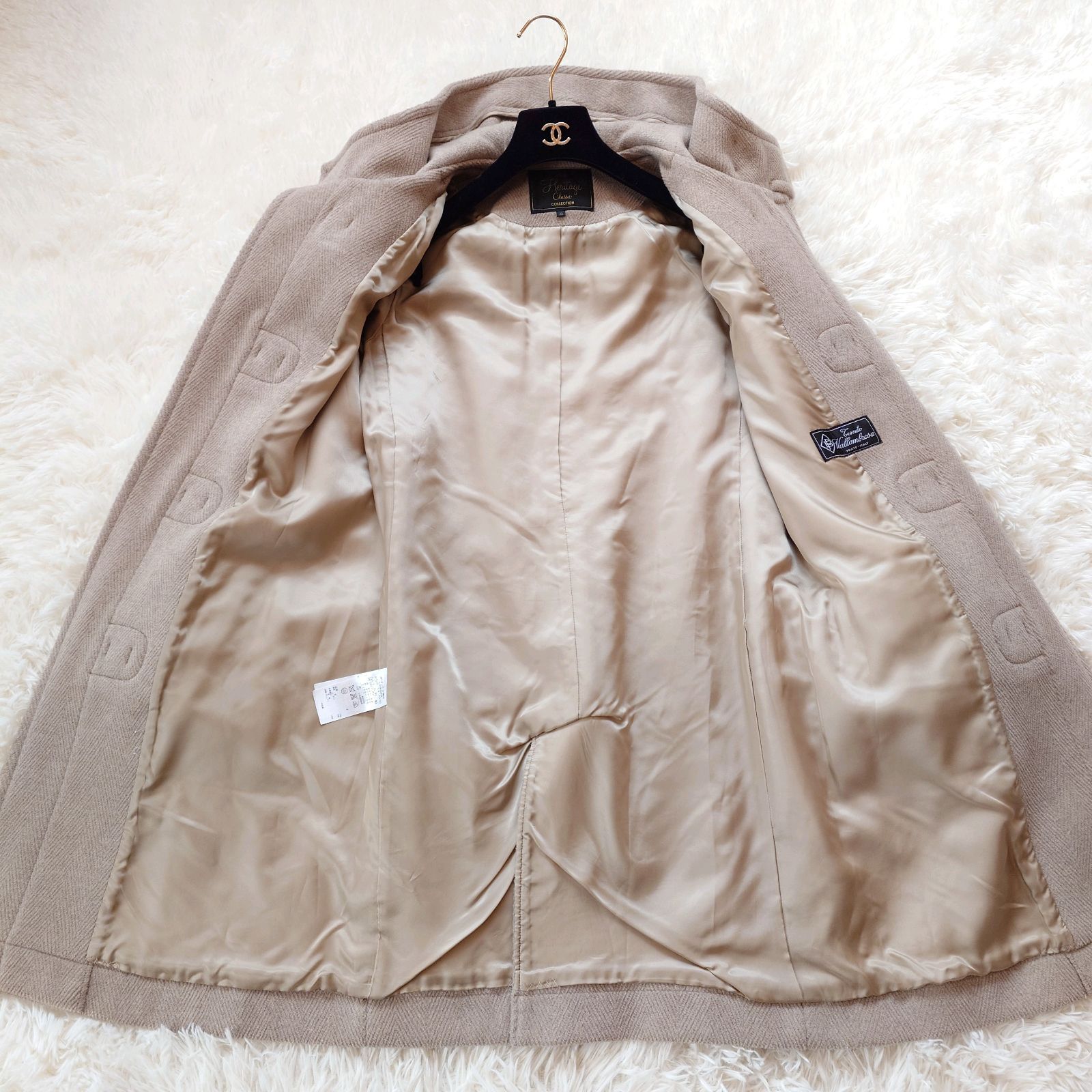 23区 イタリア生地 ダッフルコート ロングコート ヘリンボーン フード