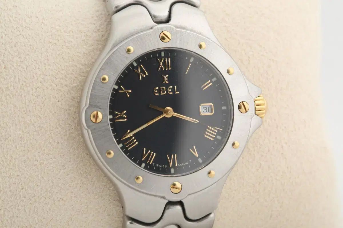  エベル EBEL スポーツ ウェーブ 18 K GOLD コンビ ベゼル クォーツ 腕時計(クォーツ) 腕時計(アナログ)