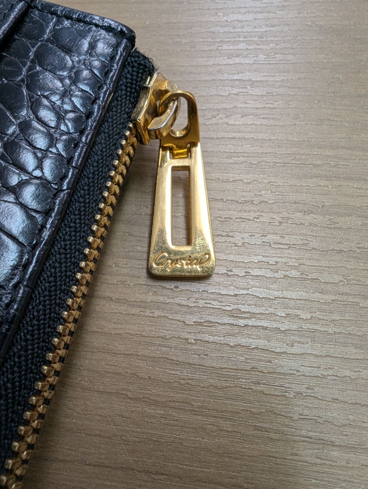 極美品】LEATHER JEWELS レザージュエルズ クロコ型押し L字ファスナー