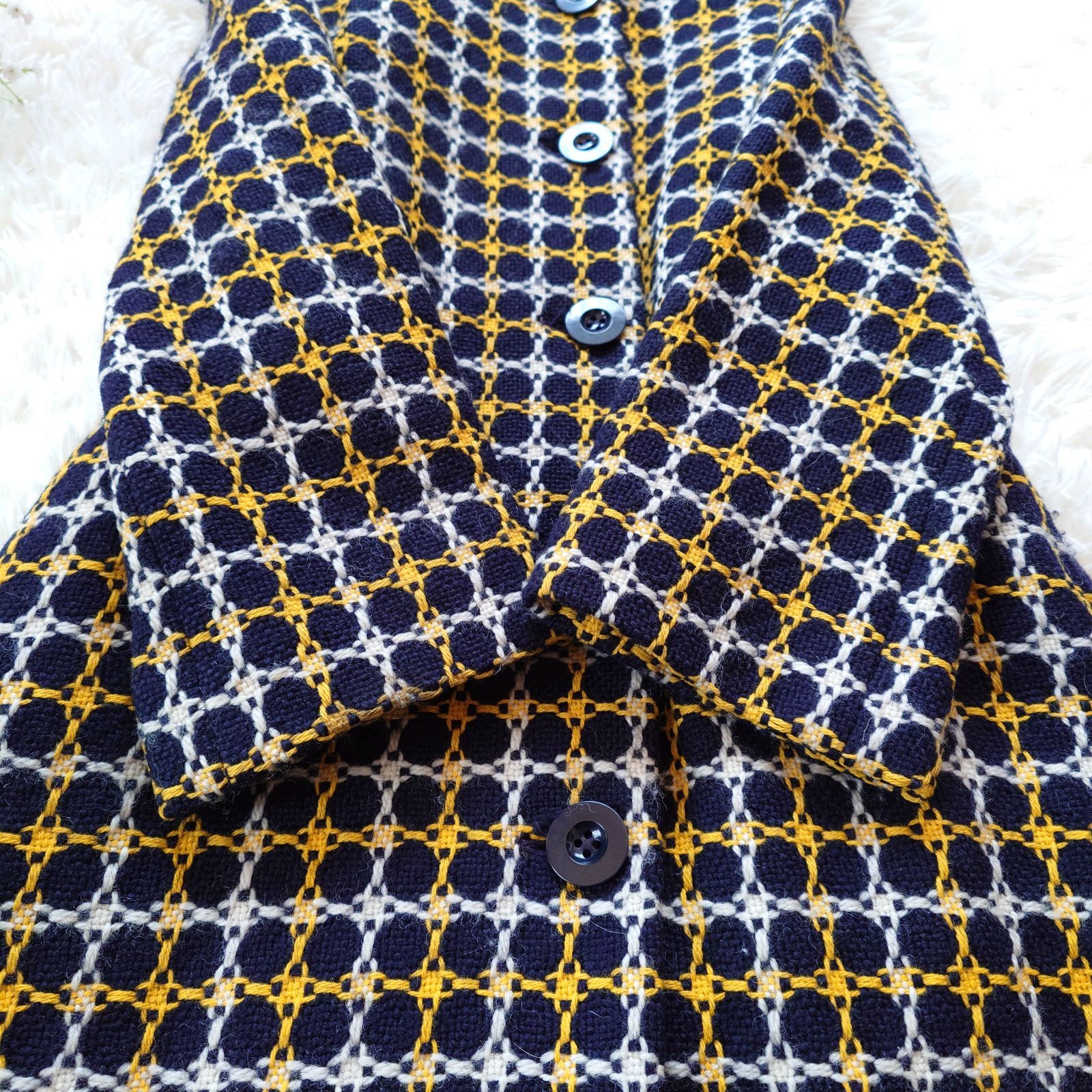 サリースコット Sally Scott ツイード ロングコート マルチカラー