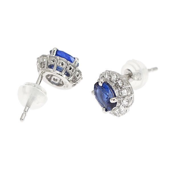 Pt900 サファイア ダイヤモンド ピアス 1.14ct D0.44ct - メルカリ