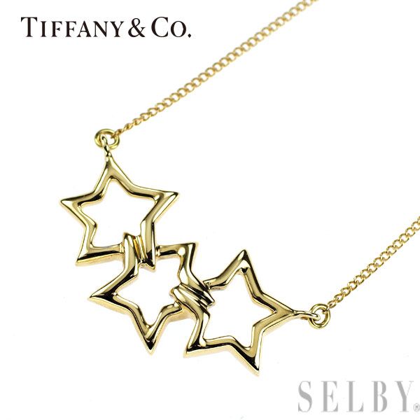 ティファニー K 18 YG ペンダントネックレス トリプルスター