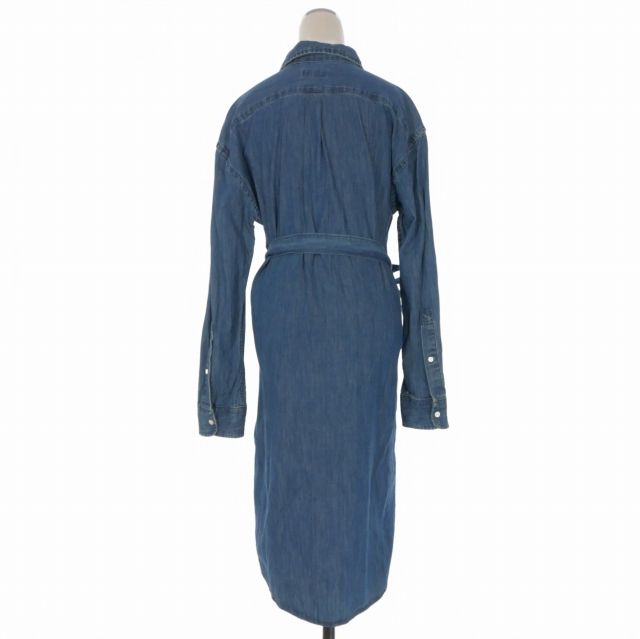 ポロ ラルフローレン POLO RALPH LAUREN ポニー刺繍 デニムシャツワンピース ドレス ベルト付き 長袖 4 インディゴ 正規