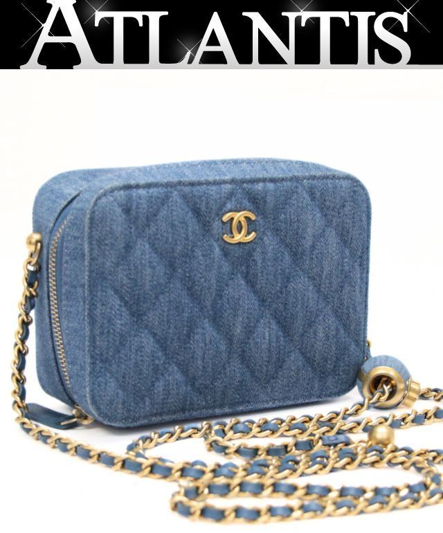 シャネル CHANEL マトラッセ ココマーク チェーンショルダーバッグ ミニ デニム ブルー系 G金具 31番台 73231