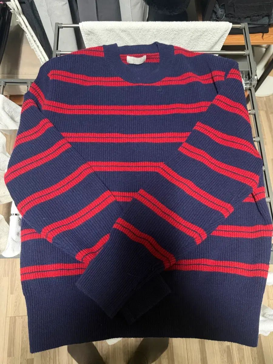 モマデザイン ニット レッド ネイビー 48