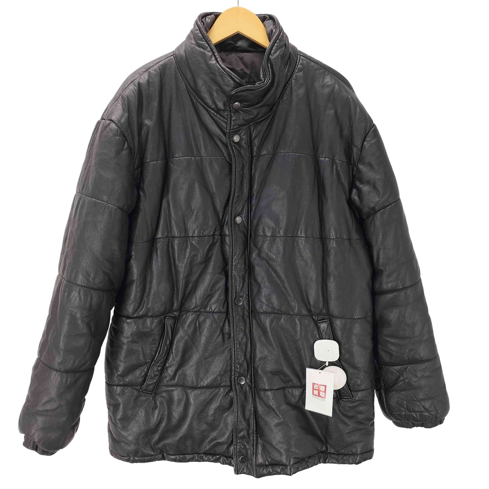 ハラジュクマザー MOTHER 90 S W-1 牛革 カウスキン リアルレザー 中綿 キルト ボンバー ジャケット 比翼 ダブルジップ ビックサイズ メンズ LL