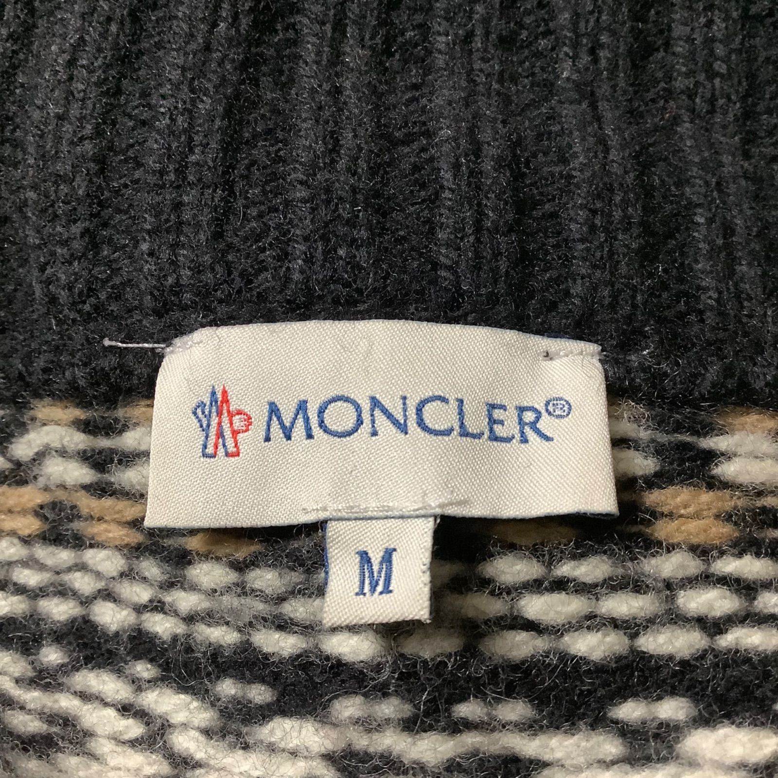 MONCLER モンクレール ノルディック柄 ニット 雪柄セーター ブラック