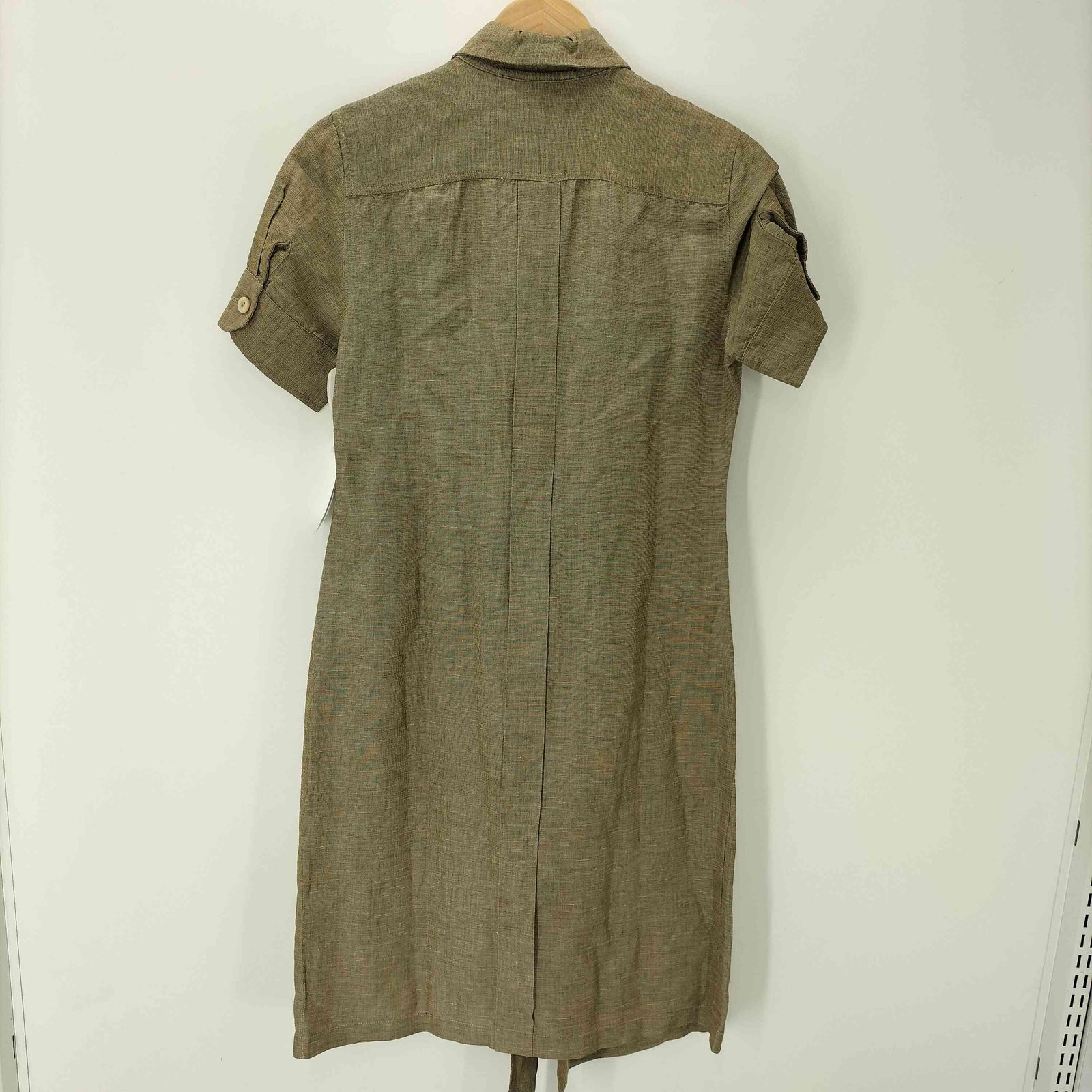 【試着のみタグ付】マックスマーラ　リネンワンピース マックスマーラ MAX MARA 白タグ リネンカシュクールワンピース