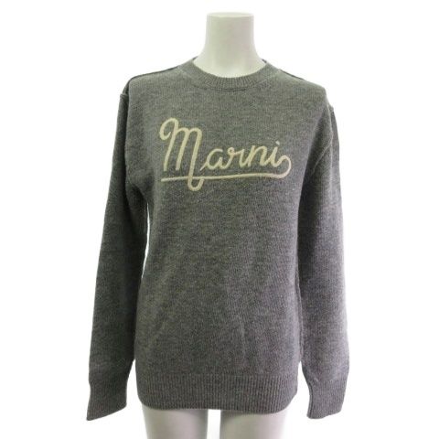 マルニ MARNI ロゴニット セーター プルオーバー グレー 38 - メルカリ