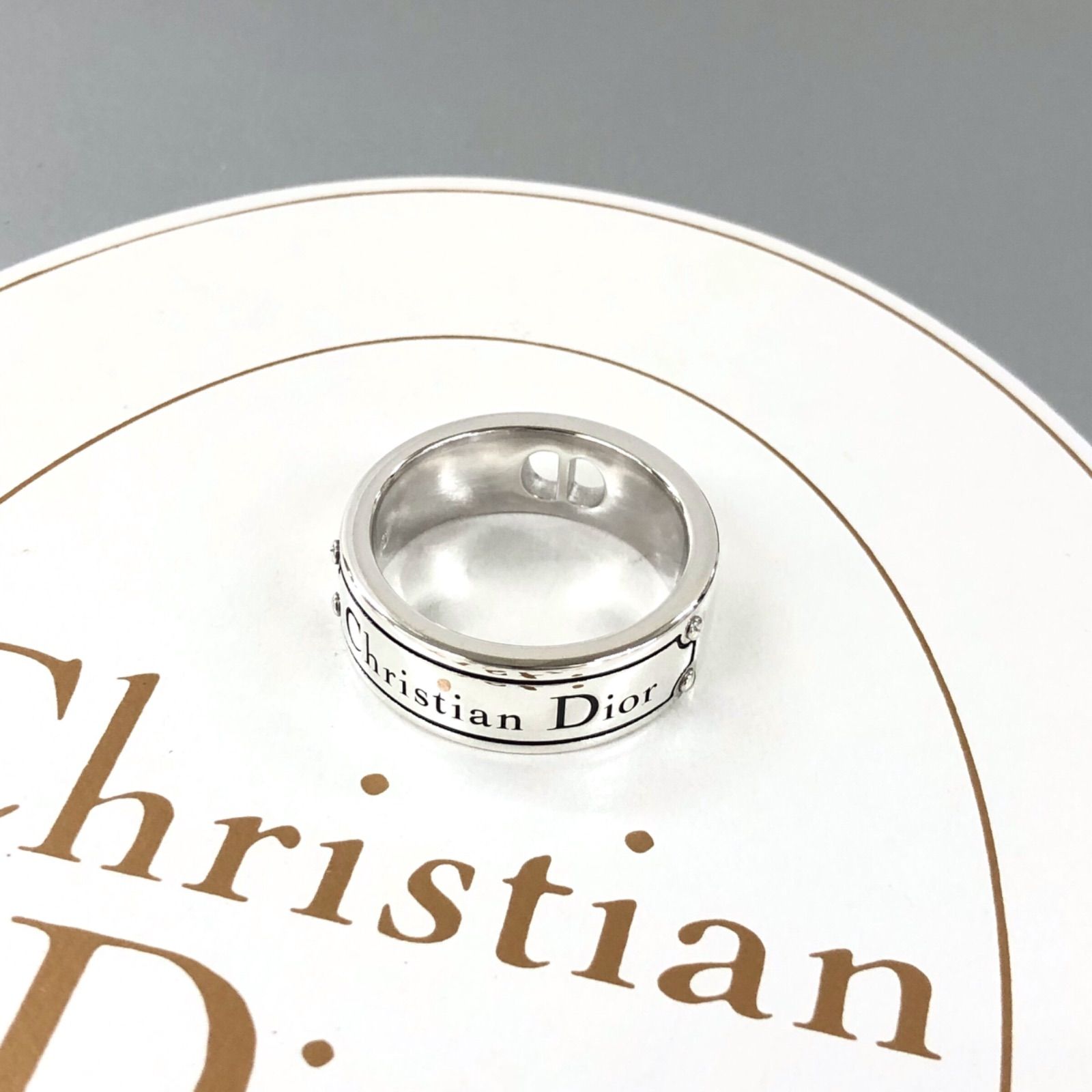 美品 Christian Dior クリスチャンディオール アイコン ロゴ リング