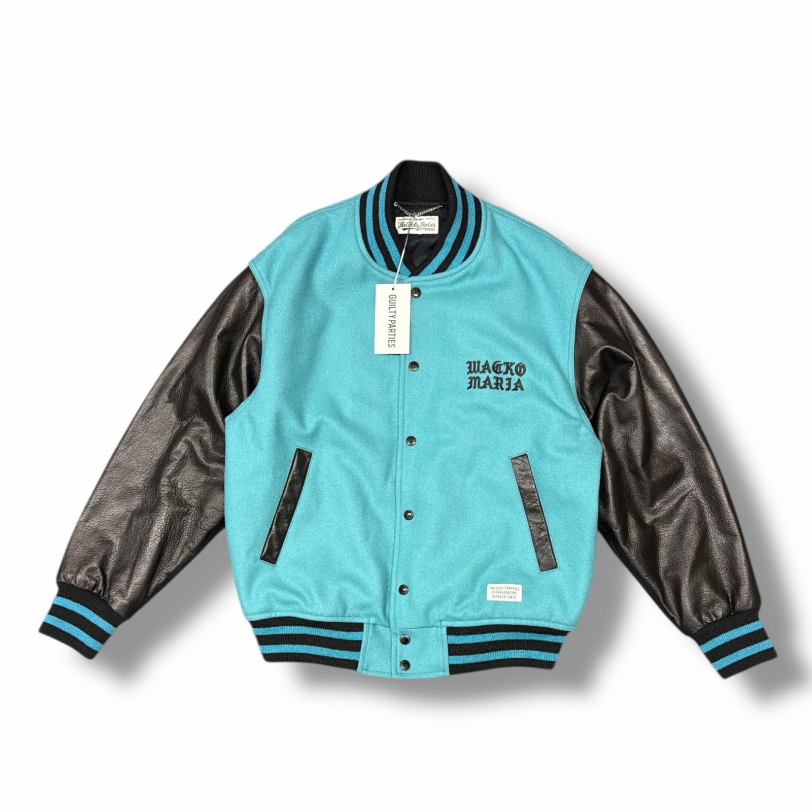 参考上代92400円 WACKO MARIA 24SS LEATHER VARSITY JACKET レザーバー 