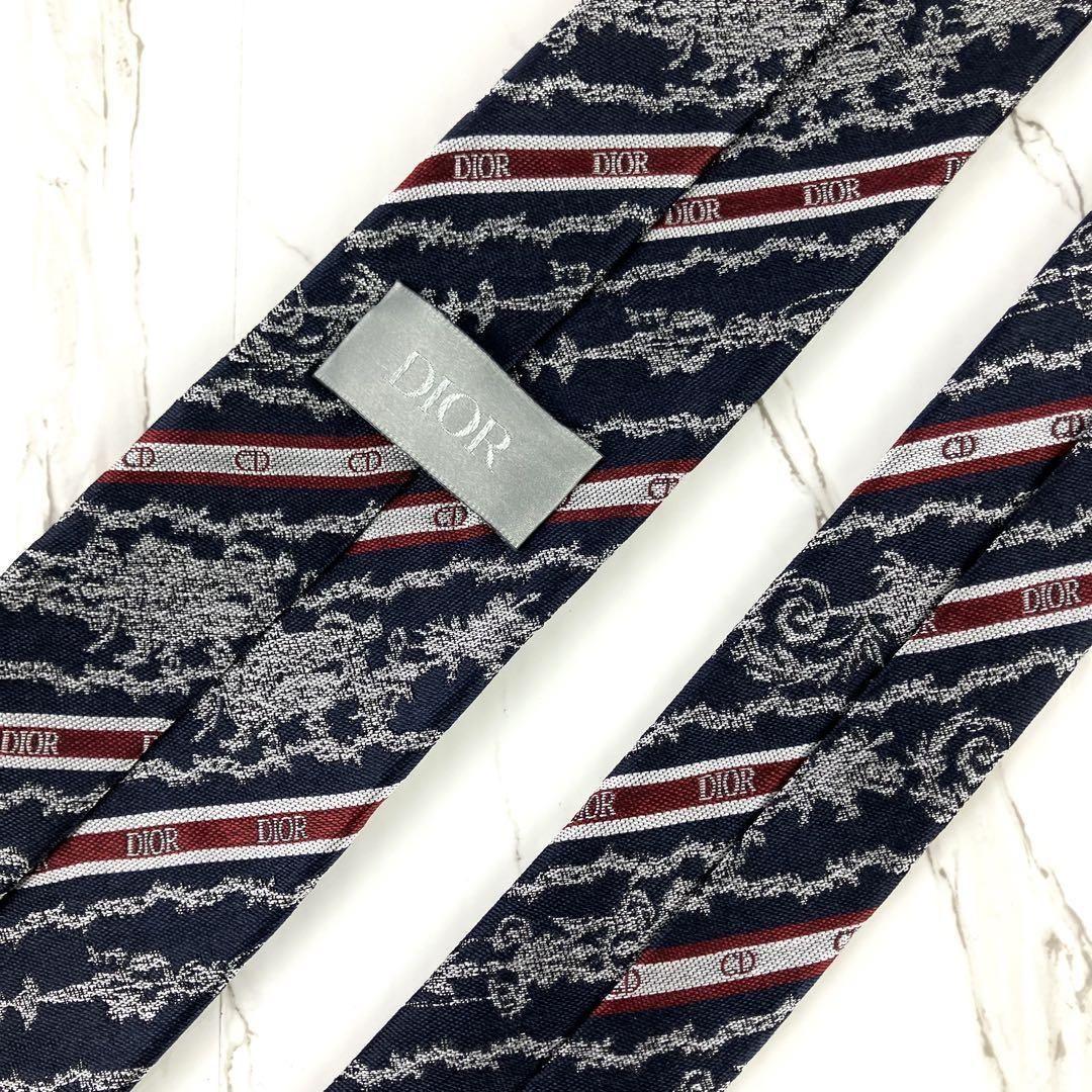 DIOR HOMME ネクタイ 総柄 ストライプ トワル ドゥ ジュイ 未使用に近い Dior Homme ディオールオム ネクタイ トワルドゥジュイ