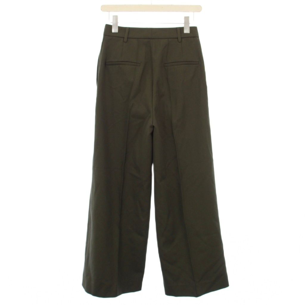 プラダ PRADA 23年製 ワイドパンツ スラックス ウール 36S カーキ