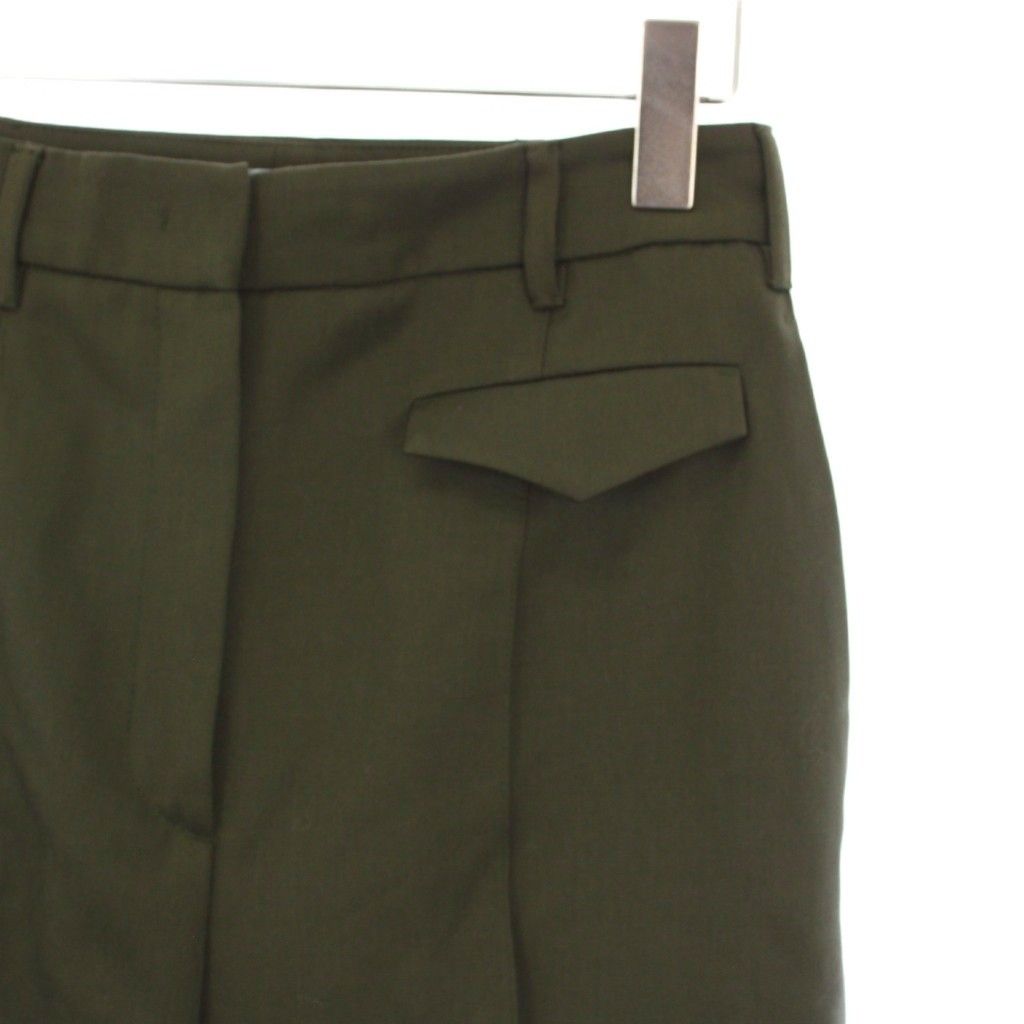 プラダ PRADA 23年製 ワイドパンツ スラックス ウール 36S カーキ