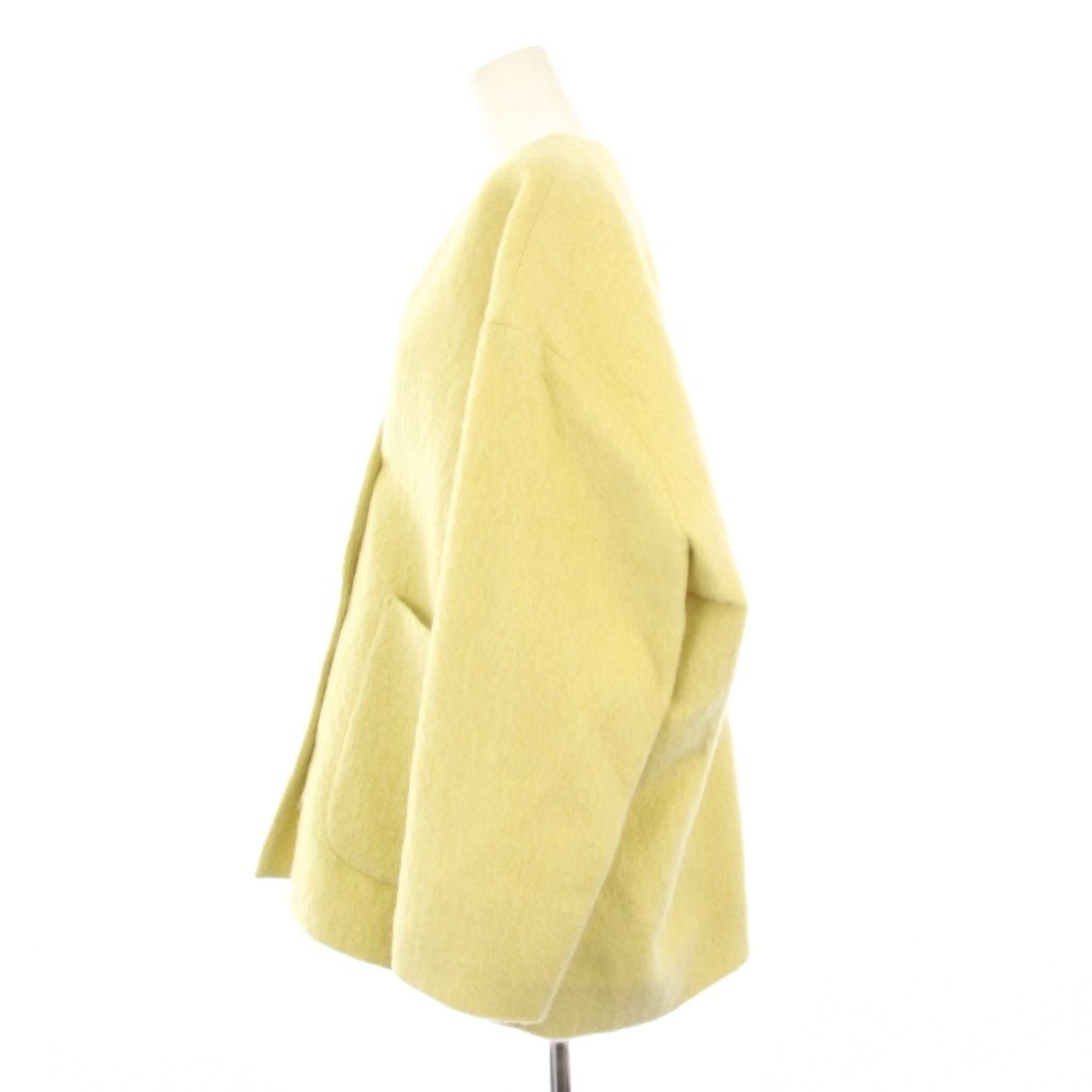 ヨリ yori ウールモヘアシャギージャケット ノーカラー F 黄色 YR25