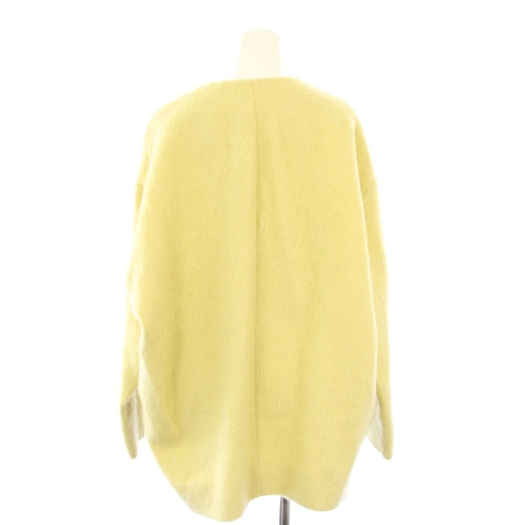 yori ウールモヘアシャギージャケット　フリーサイズ　イエロー ヨリ yori ウールモヘアシャギージャケット ノーカラー F 黄色 YR25