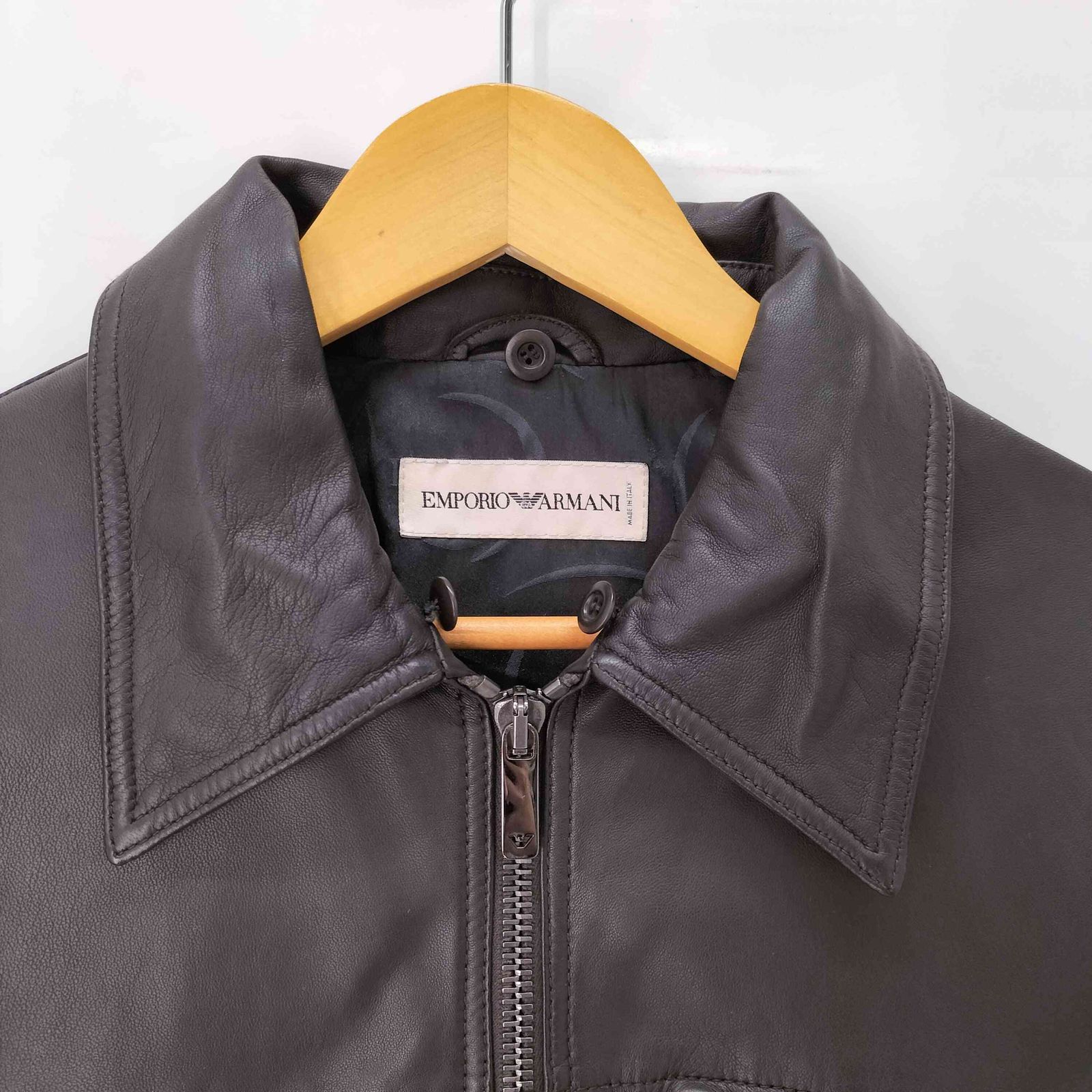 エンポリオアルマーニ EMPORIO ARMANI レザーブルゾン ダブルジップ