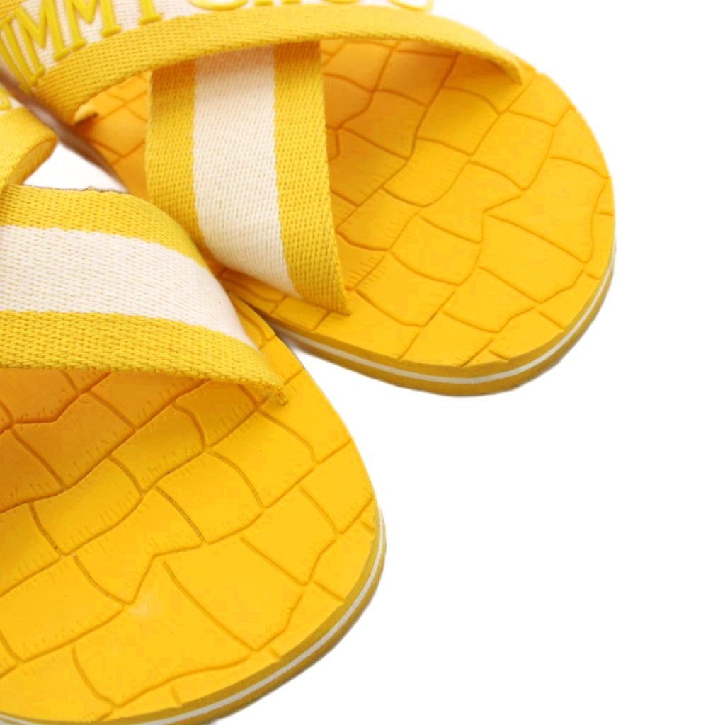 ジミーチュウ JIMMY CHOO エンボス加工 クロスストラップ サンダル