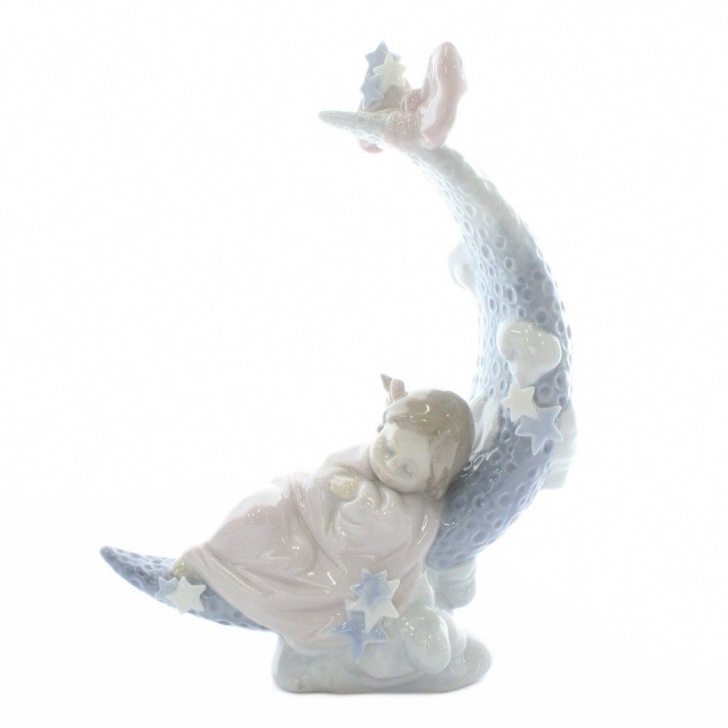 リヤドロ LLADRO お月様の夢 置物 オブジェ 陶器 インテリア 少女 月