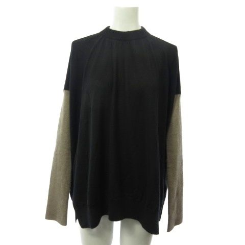 【美品】マルニ　MARNI トップス　カシミヤ100% バックリボン マルニ MARNI ニットソー セーター バイカラー カシミヤ100 バック