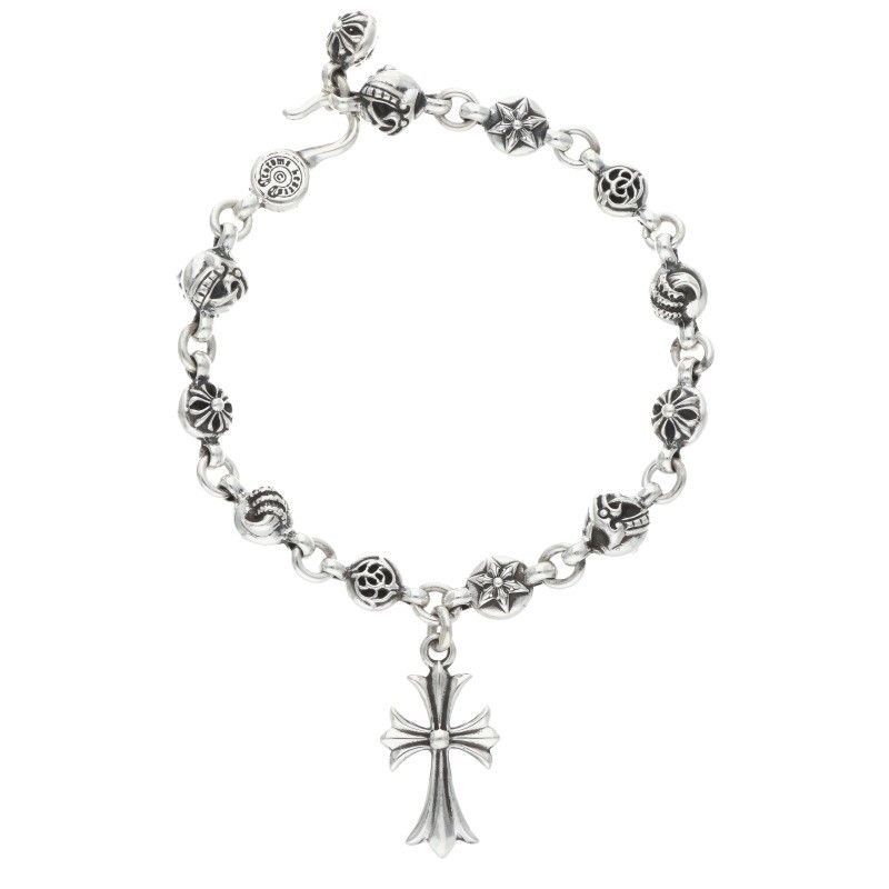 クロムハーツ NO 1 MULTI BALL| 1マルチボール タイニーCHクロス付きシルバーブレスレット メンズ