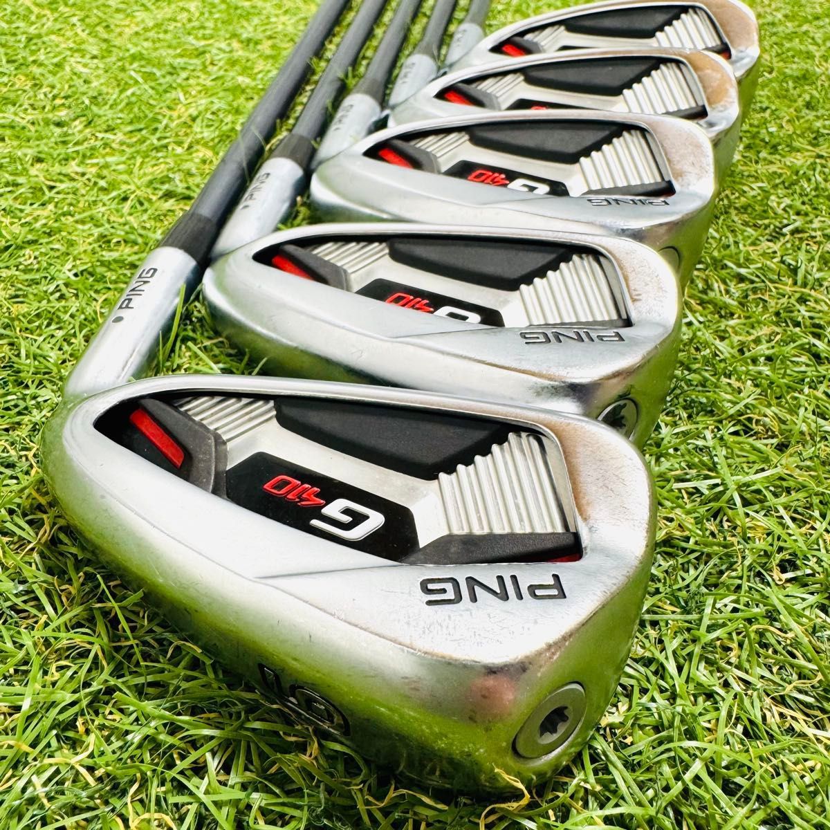 良品】初心者推奨 ピン G410 黒ドット メンズアイアンセット 5本 R