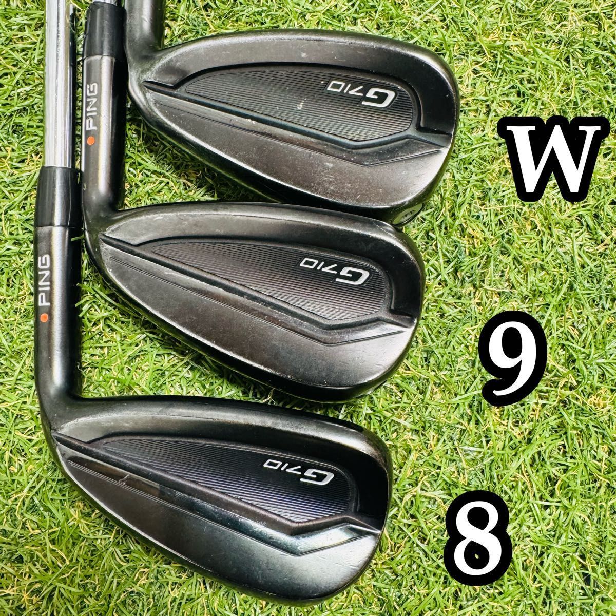 良品】ピン G710 オレンジドット メンズアイアンセット 5本 スチール S