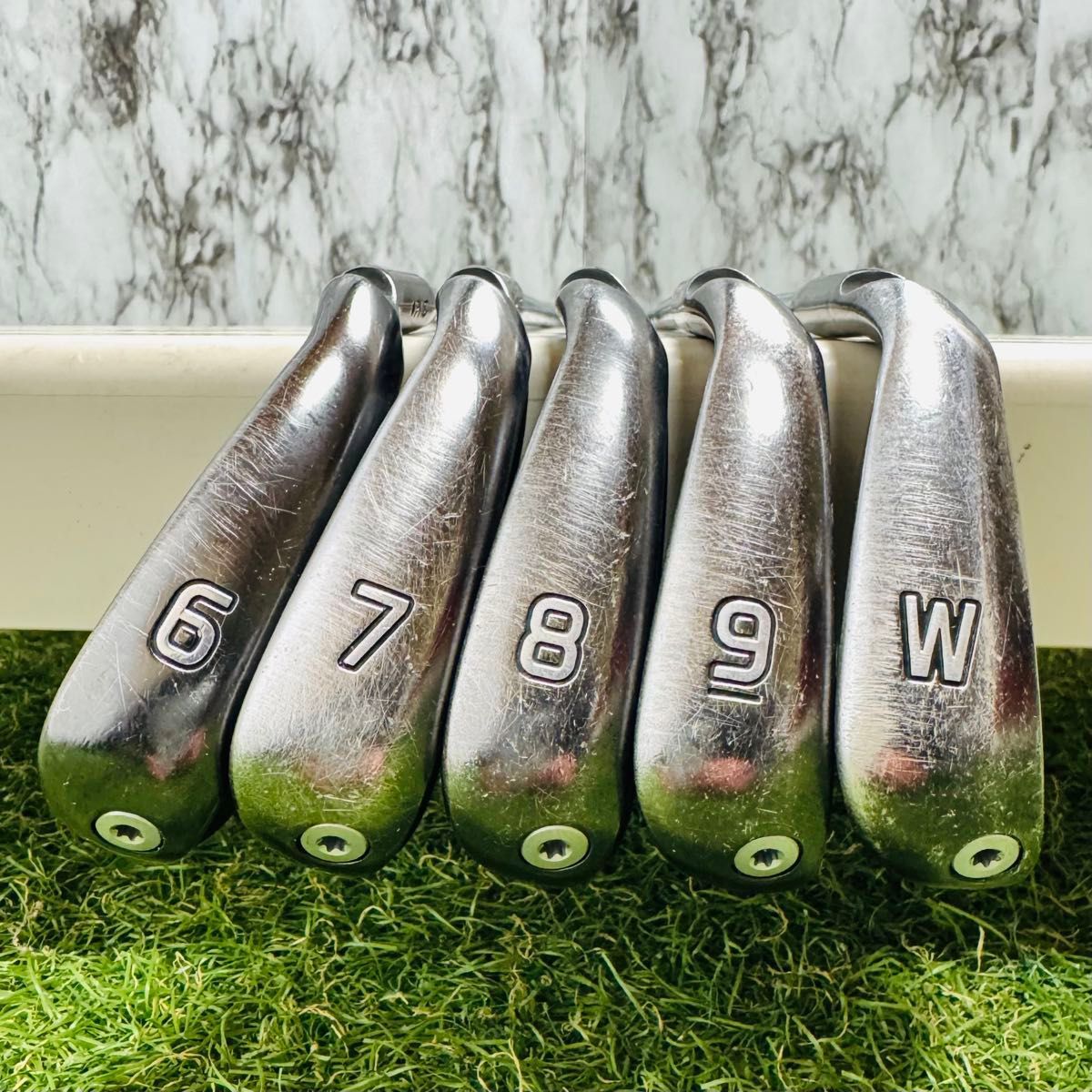 良品】ピン G710 オレンジドット メンズアイアンセット 5本 スチール S