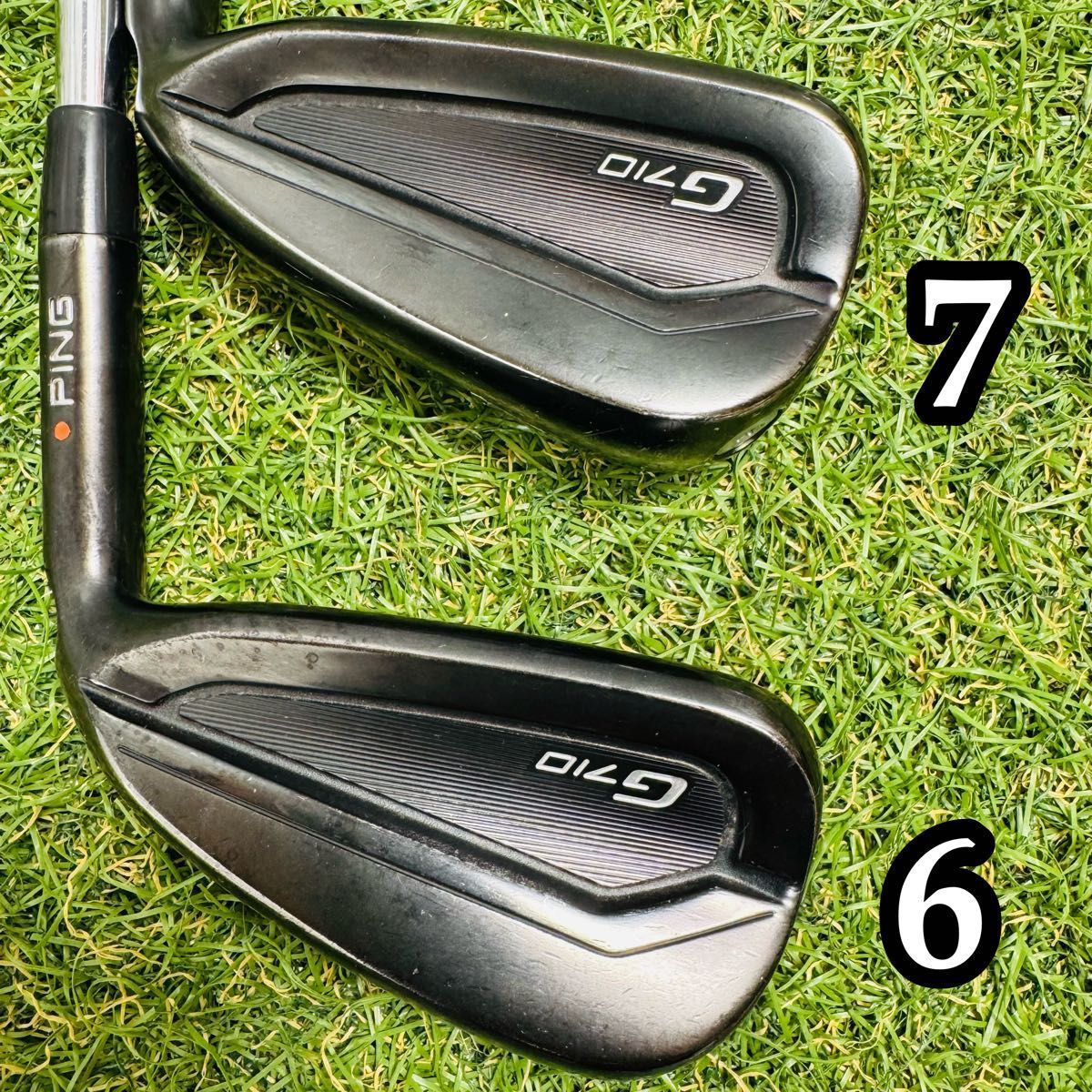 【良品】ピン G410 緑ドット メンズアイアンセット 7本 スチール R 良品】ピン G710 オレンジドット メンズアイアンセット 5本 スチール S
