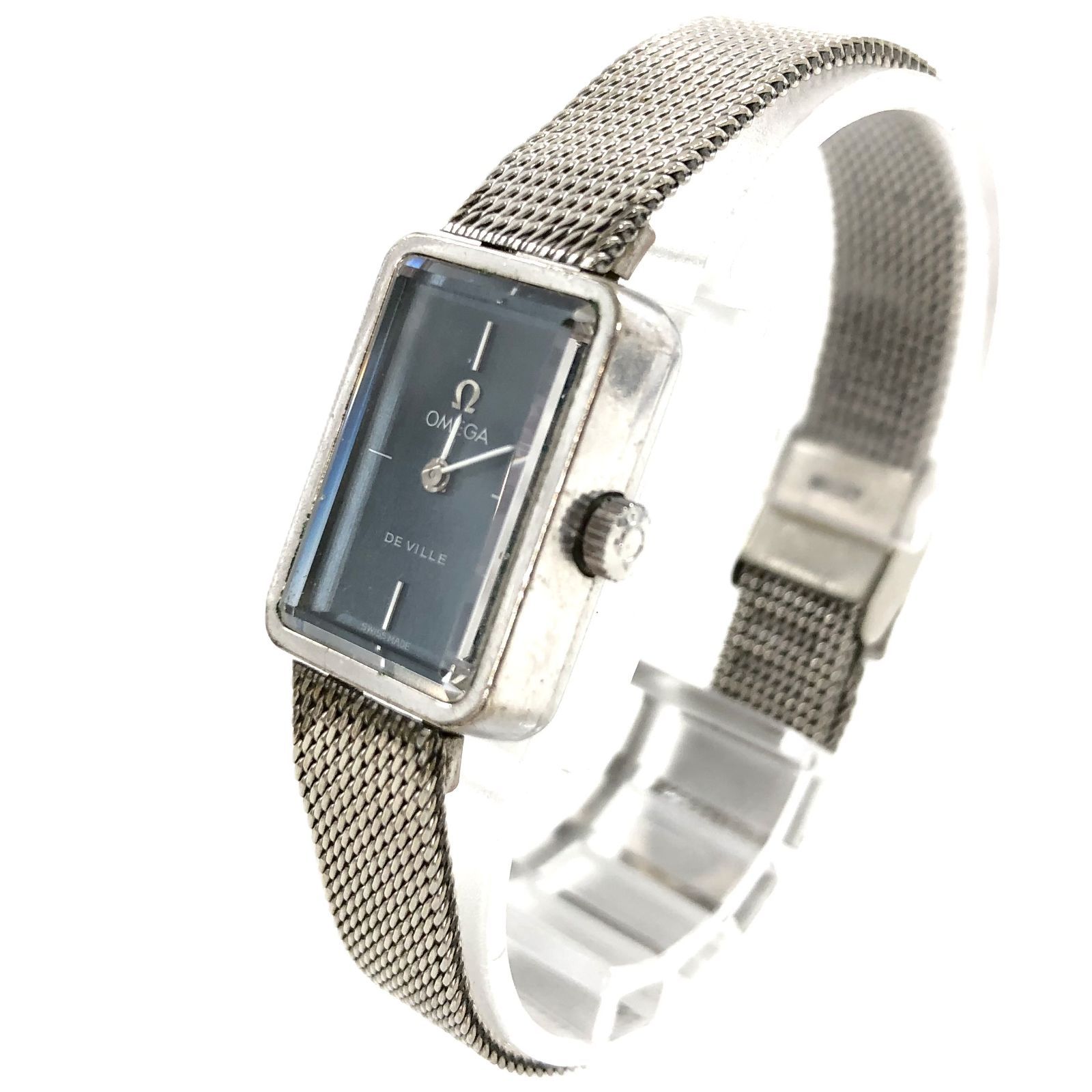 OMEGA オメガ DeVilla デヴィル 手巻き/SS ネイビー文字盤 レディース