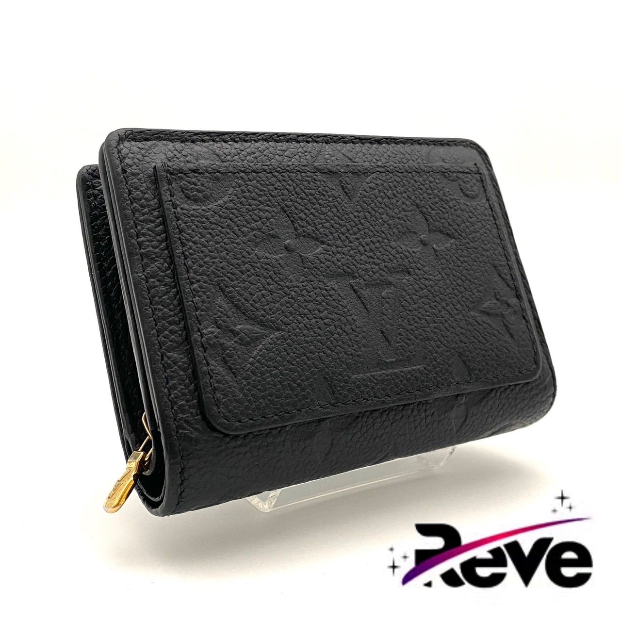 ルイヴィトン モノグラム アンプラント ポルトフォイユ ク ブラック 二つ折り財布 コンパクト