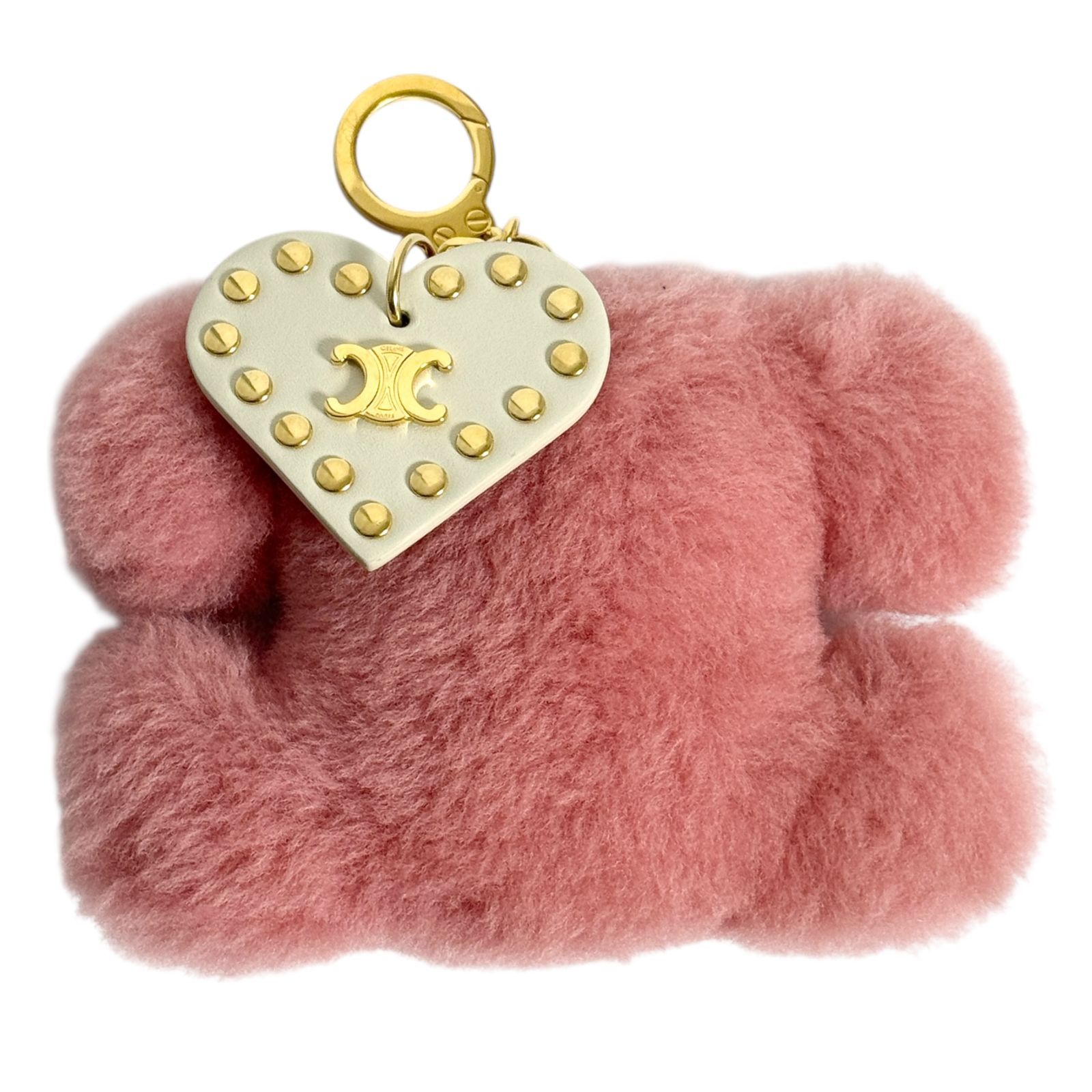 セリーヌ レディース トリオンフ ポンポン バッグ チャーム ピンク