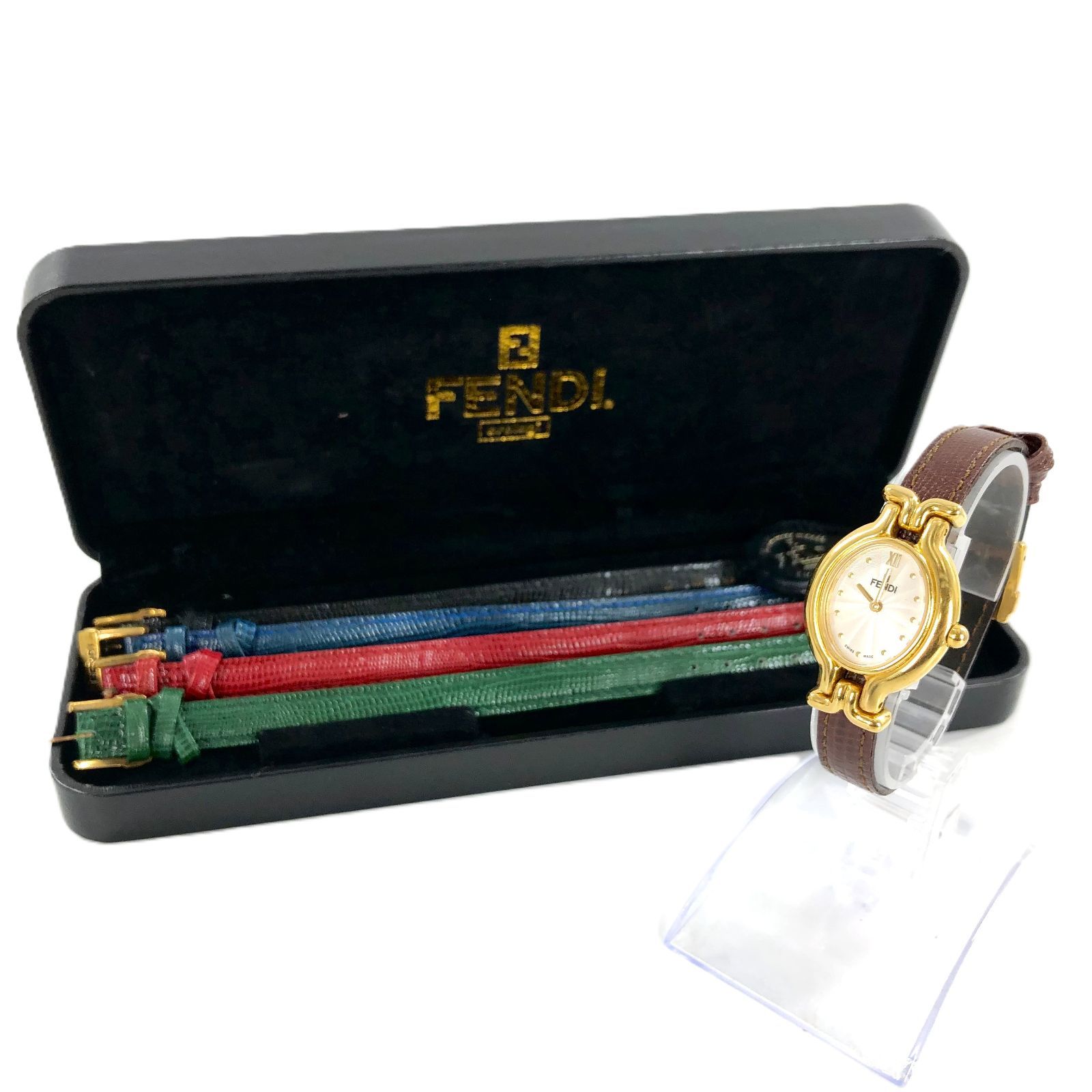 FENDI フェンディ 640L GP/QZ チェンジベルト ホワイト文字盤