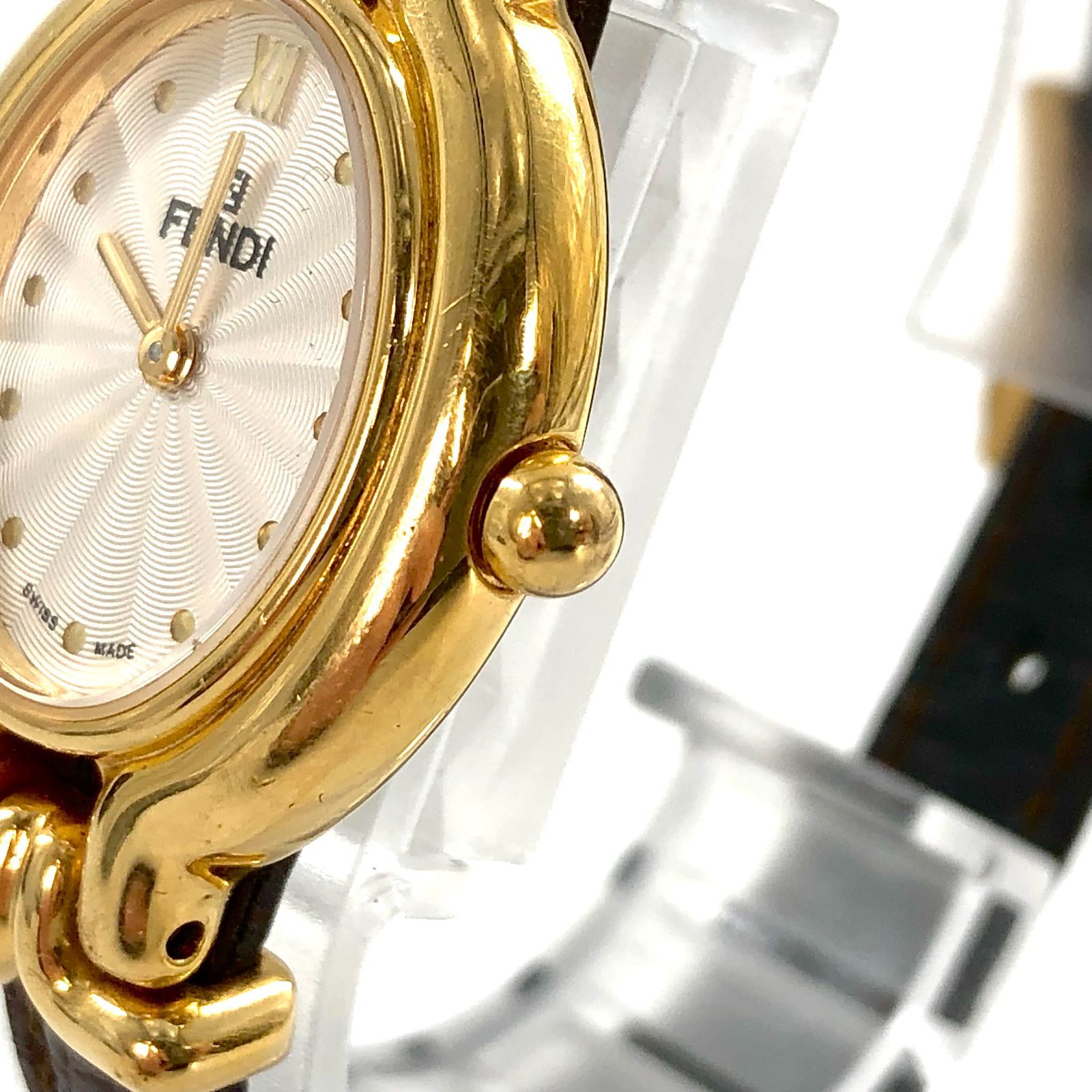 FENDI フェンディ 640L GP/QZ チェンジベルト ホワイト文字盤