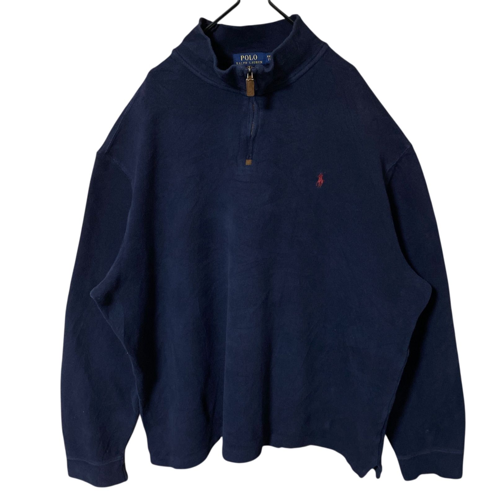 2XL ハーフジップ トレーナー ネイビー オーバーサイズ ラルフローレン 