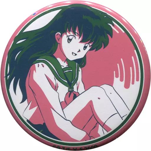 中古】バッジ・ピンズ 日暮かごめ 「犬夜叉カフェ 丸型缶バッジ