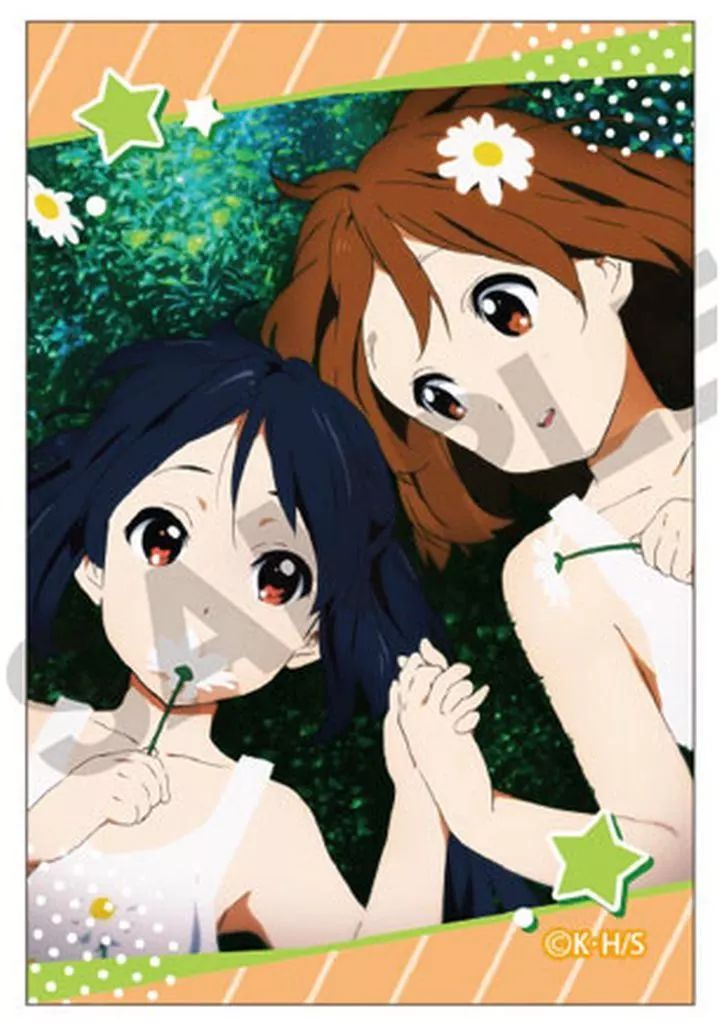 平沢唯 中野梓　缶バッジ けいおん 中古】バッジ・ビンズ 平沢唯＆中野梓 アート缶バッジ 「けいおん