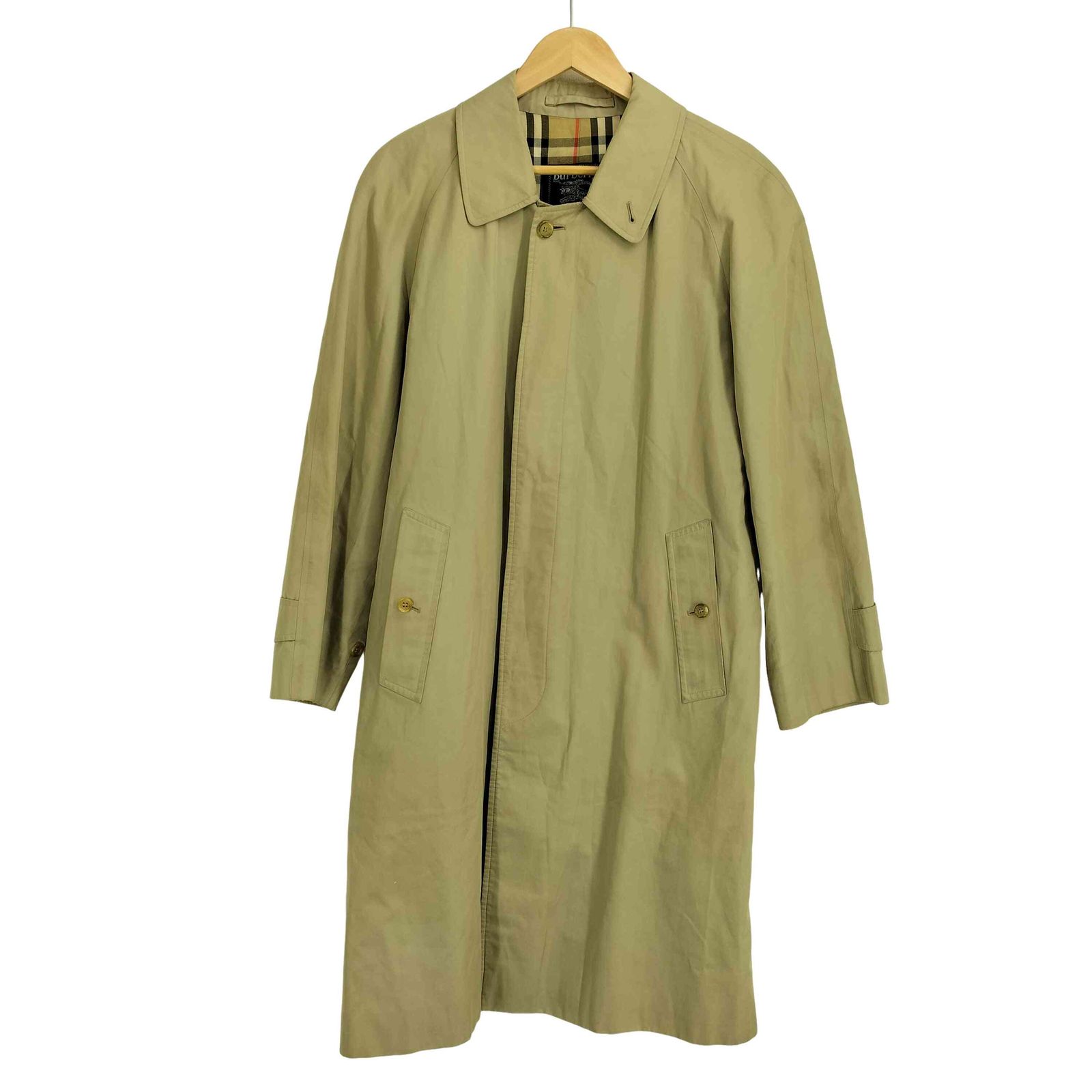 バーバリーズ BURBERRYS 裏地ノヴァチェック 比翼ステンカラーコート メンズ 表記無