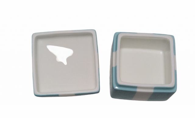 未使用 ティファニー 小物入れ 陶器 リボン TIFFANY プレゼント