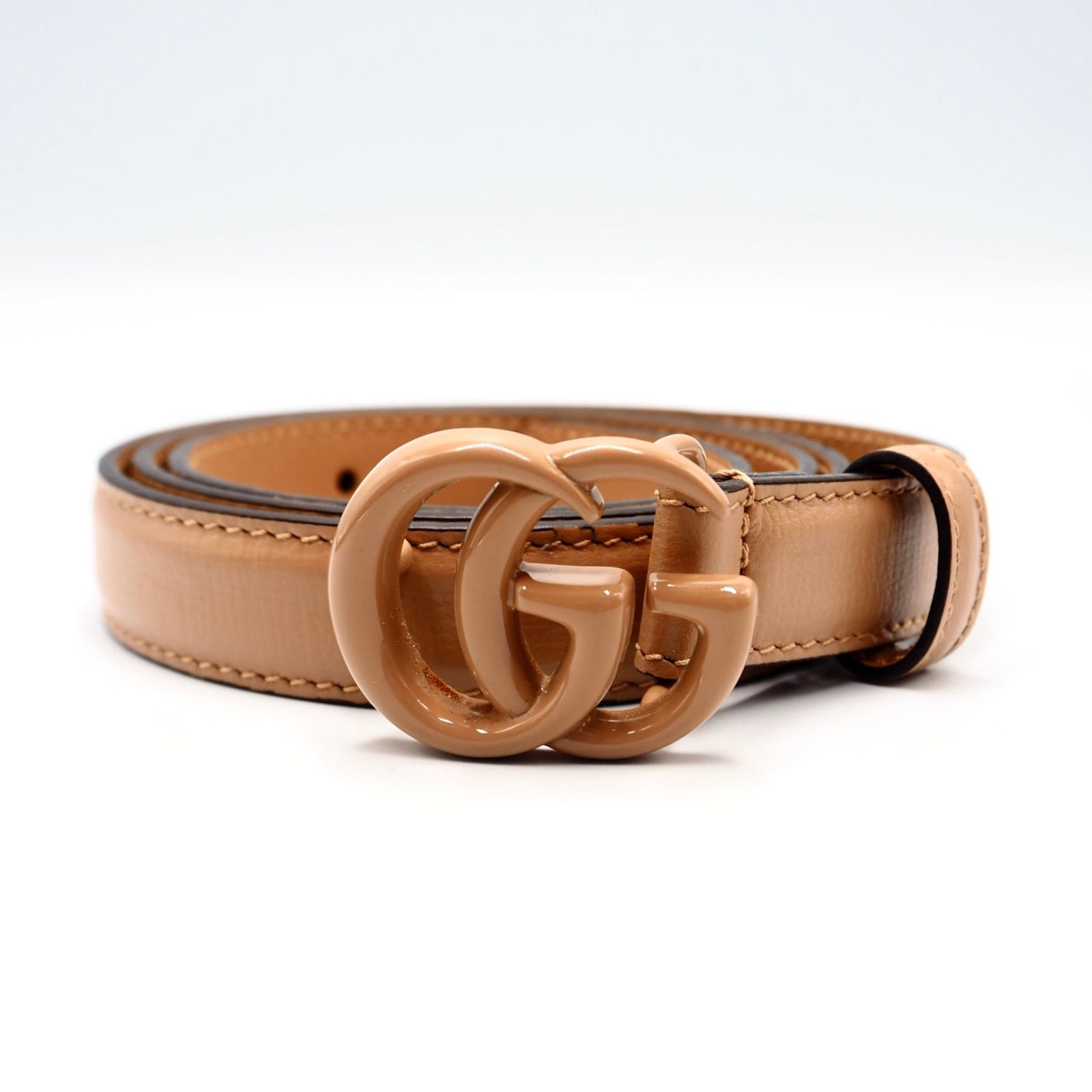 GUCCI GGマーモント スリムベルト レザー ベージュ グッチ - メルカリ