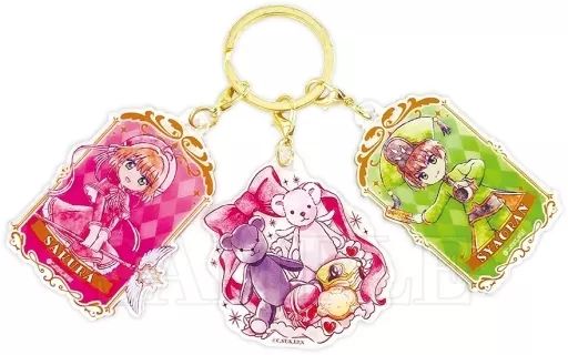 中古】キーホルダー さくら＆小狼 3チャームキーホルダー 「カード
