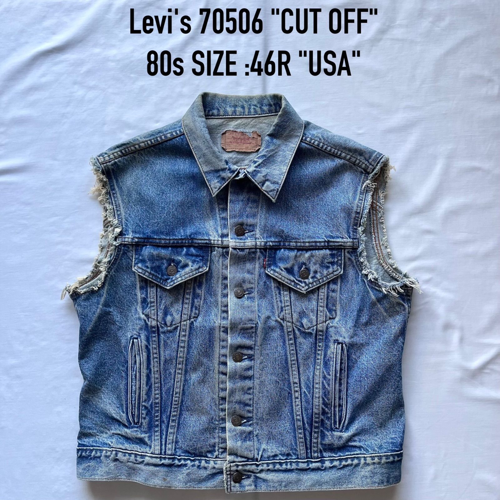 levi s リーバイス 70506 デニムジャケット カットオフ 80 USA 46 R