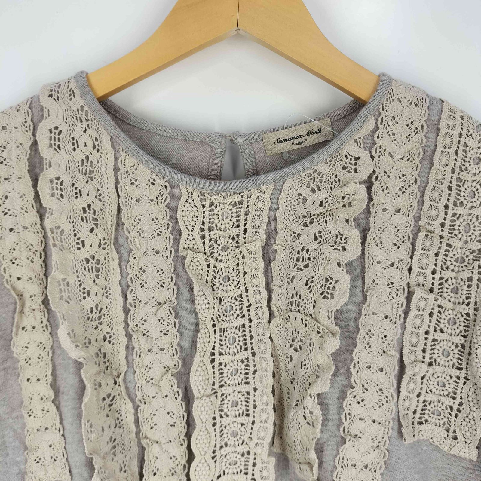 サマンサモスモス samansa Mos2 レース貼りカットソー レディース FREE