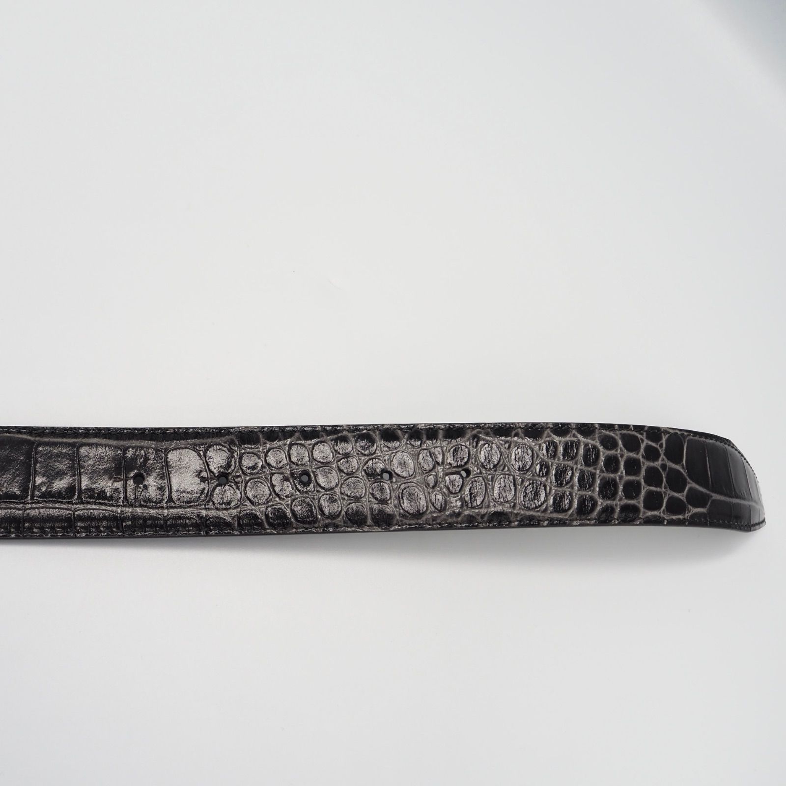 現行品】BALENCIAGA BBロゴ クロコエンボスレザー ベルト レザー