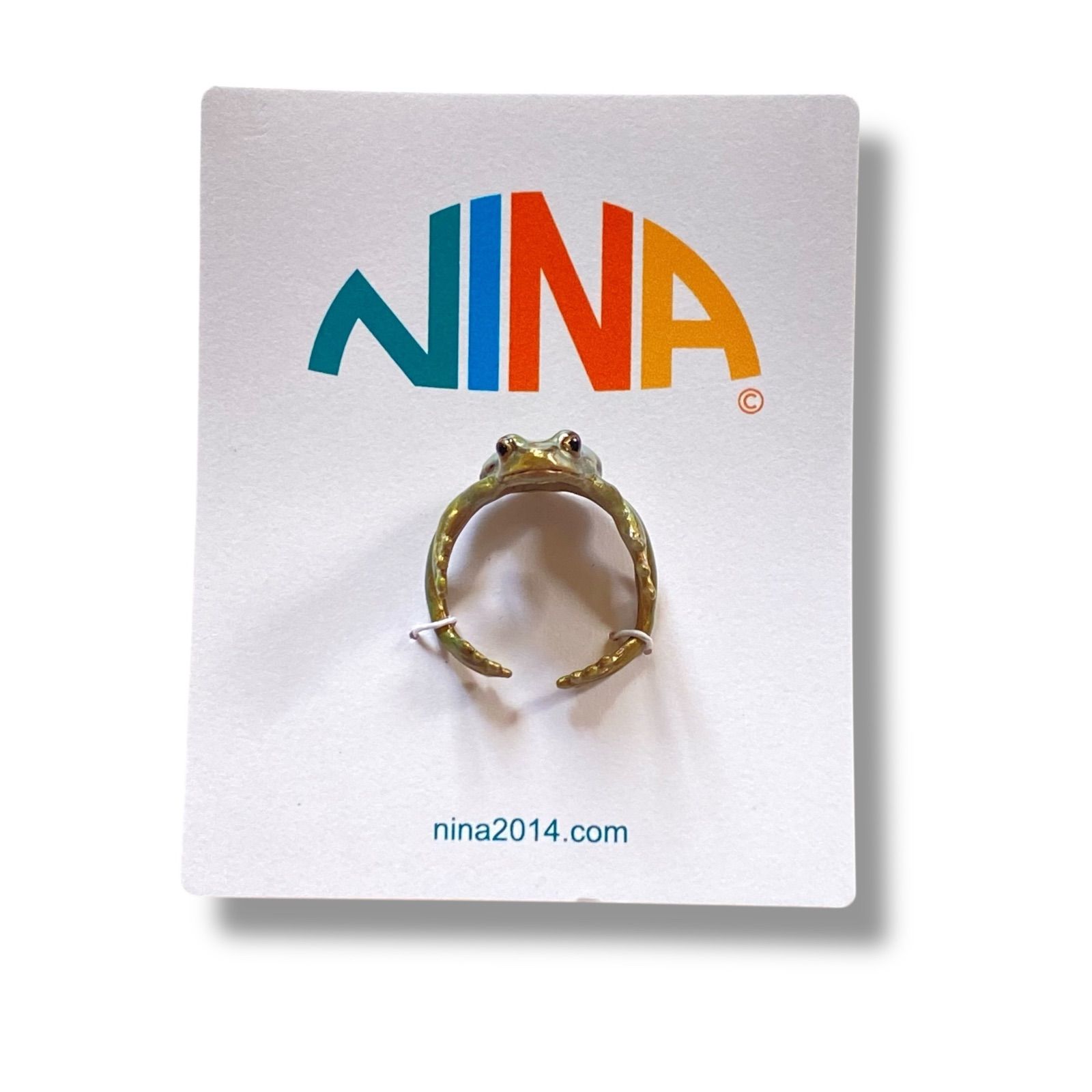 Nina ニナ 青いアマガエルHyla japonicaのリング L 生き物モチーフ