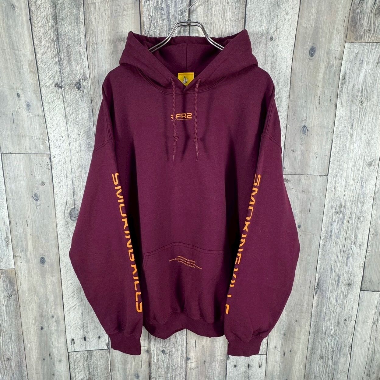 FR 2 エフアールツー ボルドー ワインレッド 堕天使煙草欲芸術 プルオーバー スウェット スエット ガブリエル パーカー メンズ L サイズ