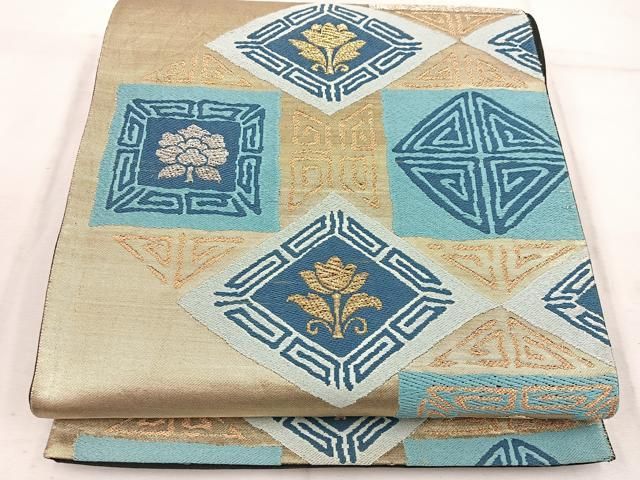 平和屋着物◎六通柄袋帯 菱花文 金銀糸 正絹 逸品 BAAW1661mz - メルカリ