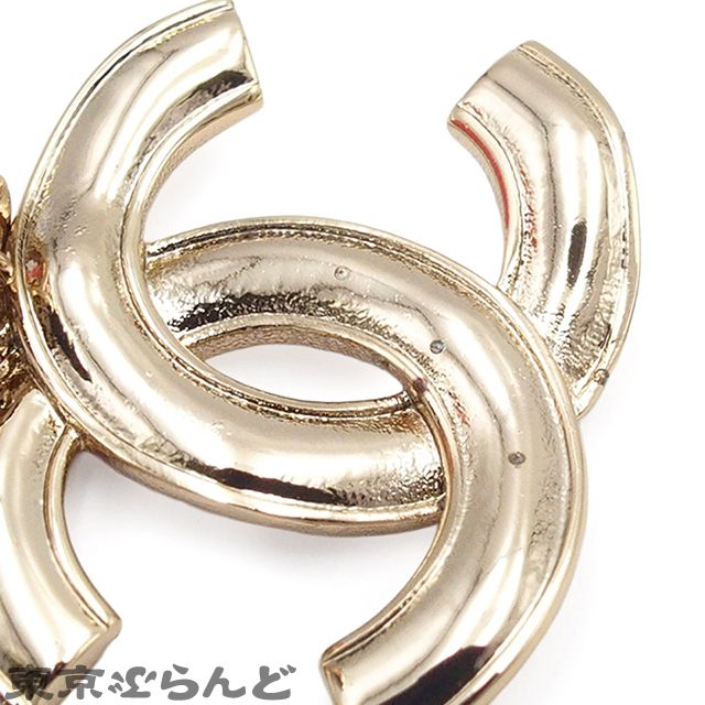 シャネル CHANEL スイング ピアス ゴールドxピンク メタル